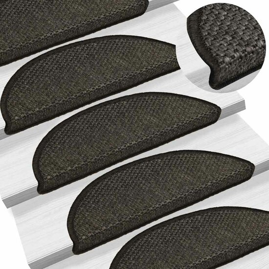 Trapmatten Zelfklevend Sisal-Look 30 56 x 17 x 3 cm Antraciet