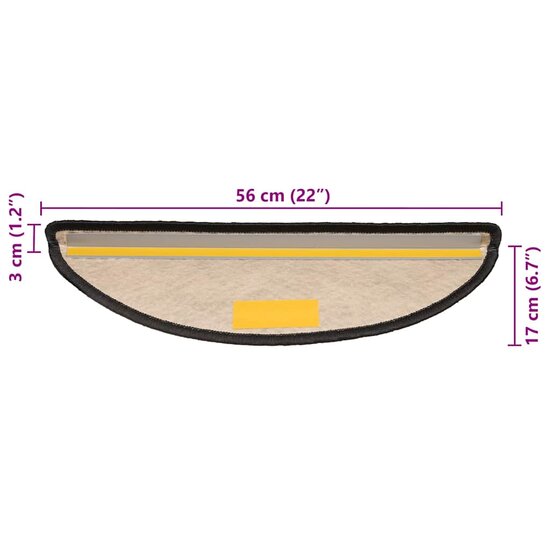 Trapmatten Zelfklevend Sisal-Look 30 56 x 17 x 3 cm Antraciet