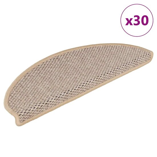 Trapmatten Sisal-Look Zelfklevend 30 65 x 21 x 4 cm Lichtbeige