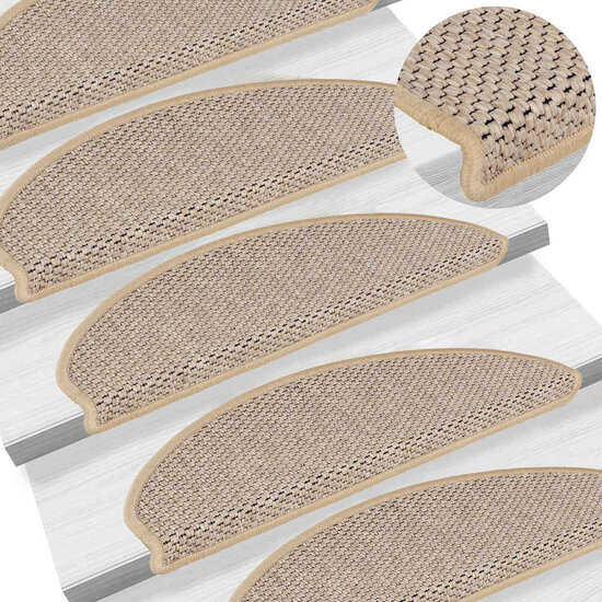 Trapmatten Sisal-Look Zelfklevend 30 65 x 21 x 4 cm Lichtbeige