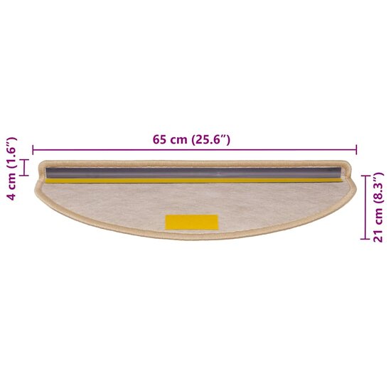 Trapmatten Sisal-Look Zelfklevend 30 65 x 21 x 4 cm Lichtbeige