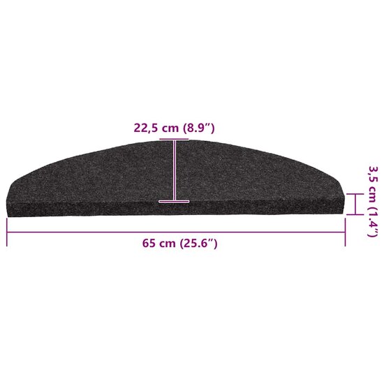 Trapmatten Zelfklevend 65X22,5X3,5 Cm 30 65 x 22.5 x 3.5 cm Zwart