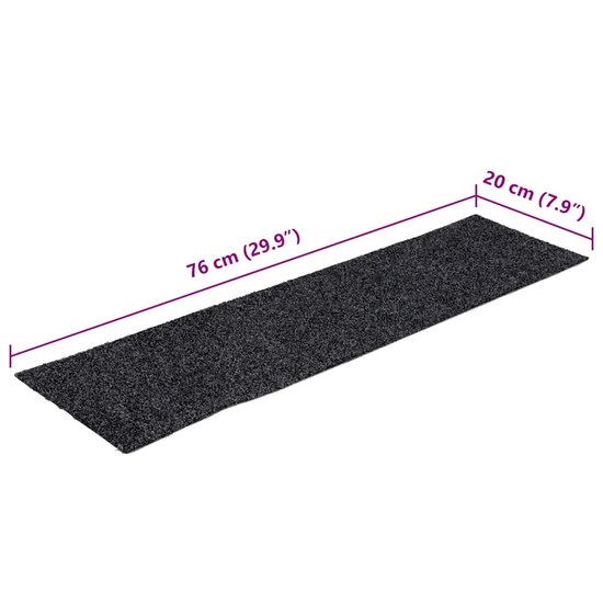 Trapmatten zelfklevend 30 st 76x20 cm rechthoekig grijs