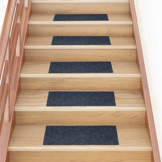 Trapmatten zelfklevend 30 st 60x25 cm rechthoekig grijs blauw