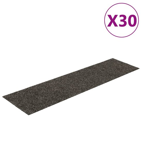 Trapmatten zelfklevend 30 st 76x20 cm rechthoekig antraciet