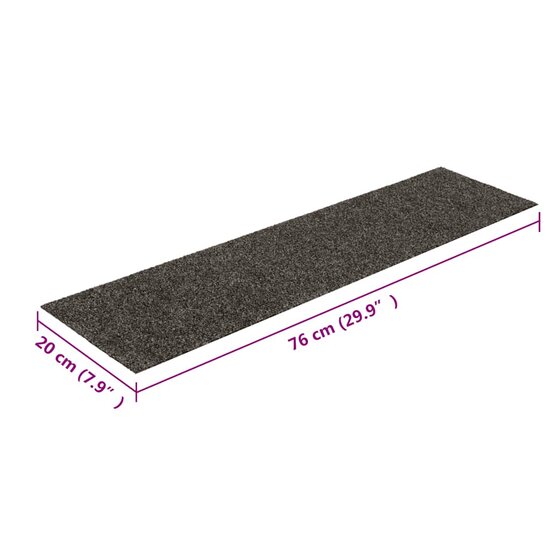 Trapmatten zelfklevend 30 st 76x20 cm rechthoekig antraciet