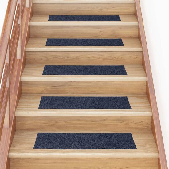 Trapmatten Zelfklevend Rechthoekig Grijs Blauw 30 76 x 20 cm grijsblauw