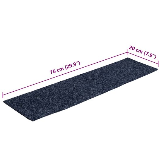 Trapmatten Zelfklevend Rechthoekig Grijs Blauw 30 76 x 20 cm grijsblauw