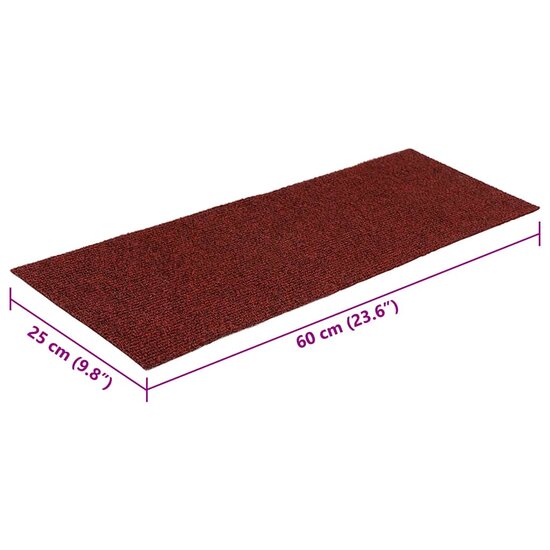 Trapmatten Zelfklevend 60X25 Cm Rechthoekig 30 Rood