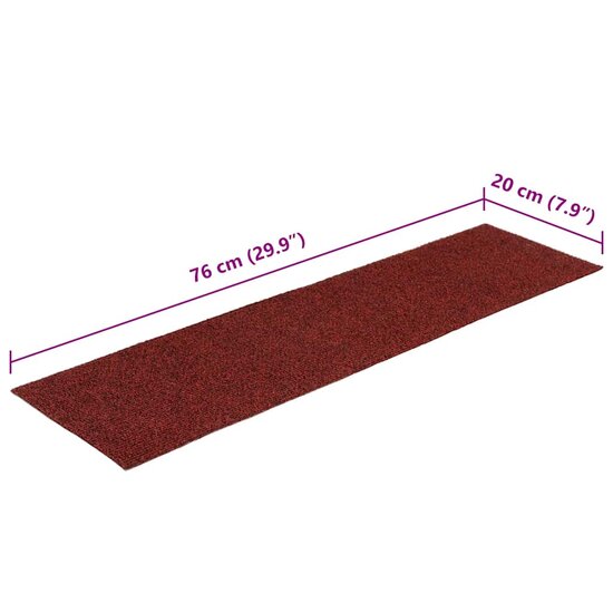 Trapmatten Zelfklevend Rechthoekig 30 76 x 20 cm Rood