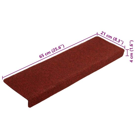 Trapmatten Zelfklevend 65X21X4 Cm 20 Bordeauxrood