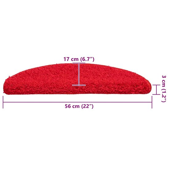 Trapmatten 20 56 x 17 x 3 cm Rood