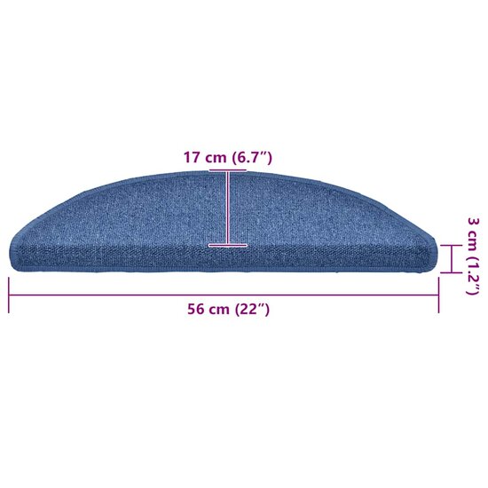 Trapmatten 20 st 56x17x3 cm blauw