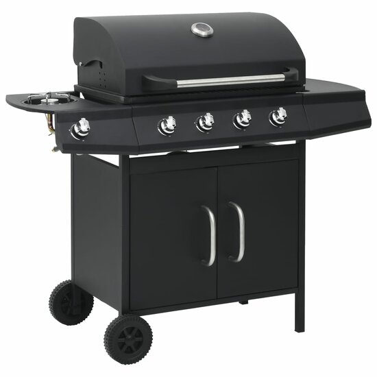 Gasbarbecue 4+1 Kookzone Staal Zwart