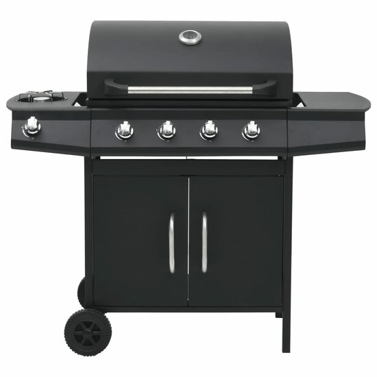 Gasbarbecue 4+1 Kookzone Staal Zwart