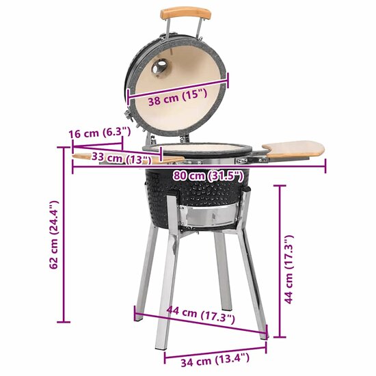 Kamado barbecue 81 cm keramiek