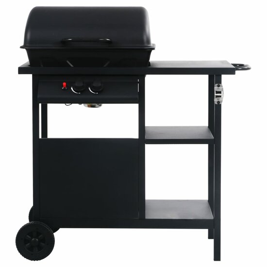 Gasbarbecue Met 3-Laags Zijtafel Zwart