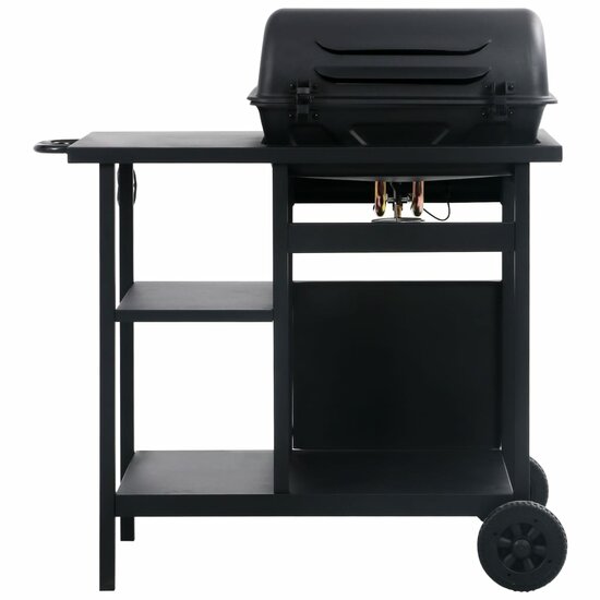 Gasbarbecue Met 3-Laags Zijtafel Zwart