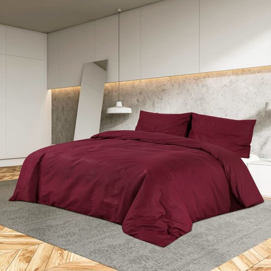 Dekbedovertrekset Lichtgewicht 155X220 Cm Microvezel Bordeaux Rood 155 x 220 cm + 80 x 80 cm