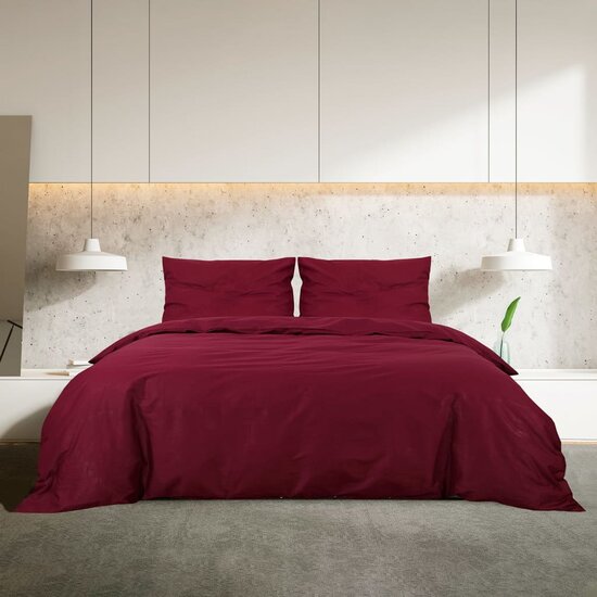 Dekbedovertrekset Lichtgewicht 155X220 Cm Microvezel Bordeaux Rood 155 x 220 cm + 80 x 80 cm