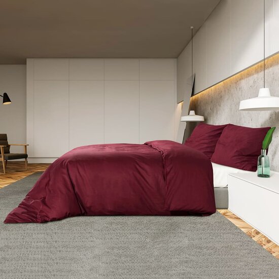 Dekbedovertrekset Lichtgewicht 155X220 Cm Microvezel Bordeaux Rood 155 x 220 cm + 80 x 80 cm