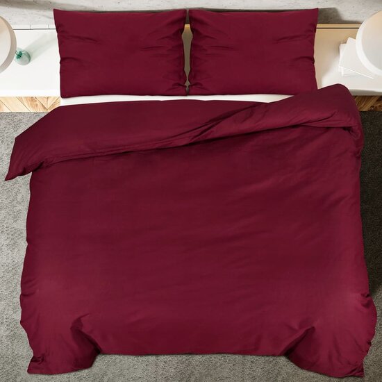 Dekbedovertrekset Lichtgewicht 155X220 Cm Microvezel Bordeaux Rood 155 x 220 cm + 80 x 80 cm