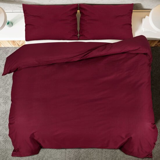 Dekbedovertrekset lichtgewicht 200x220 cm microvezel bordeaux