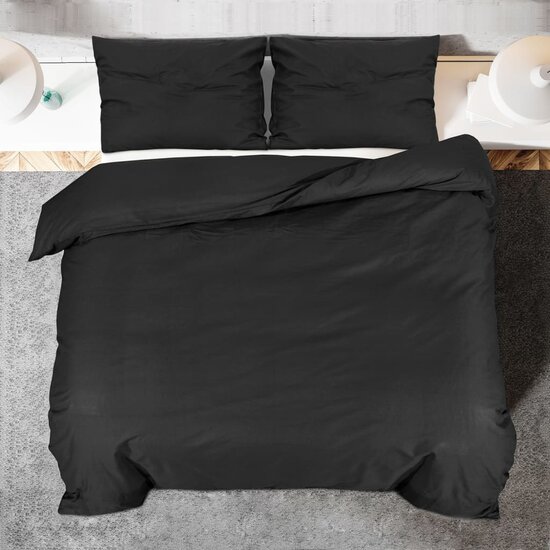 Dekbedovertrekset 240x220 cm katoen zwart