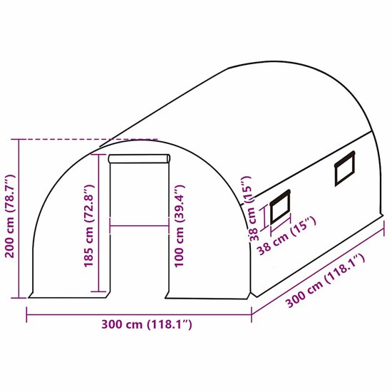 Kashoes Vervangend (9 M&sup2;) 3X3X2 M Transparant 300 x 300 x 200 m Doorzichtig