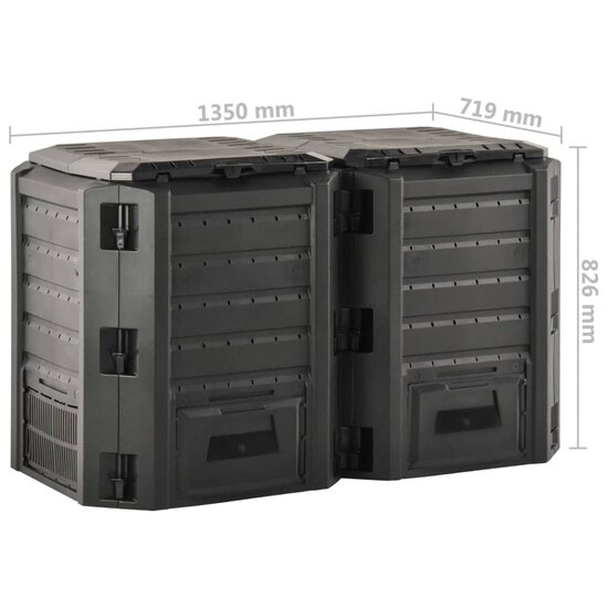 Compostbak Zwart 800 l