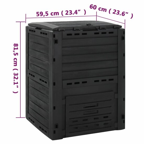 Compostbak 280 L Polypropeen Zwart