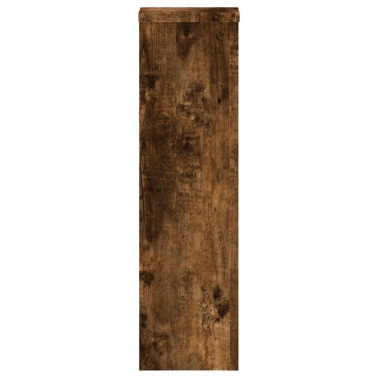Plantenstandaards 2 st 17x17x60 cm bewerkt hout gerookt eiken