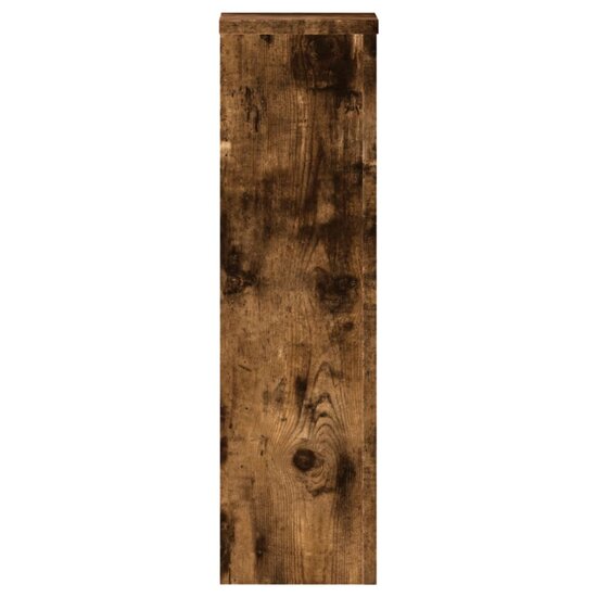 Plantenstandaards 2 st 17x17x60 cm bewerkt hout gerookt eiken