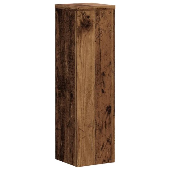 Plantenstandaards 2 st 17x17x60 cm bewerkt hout oud houtkleurig