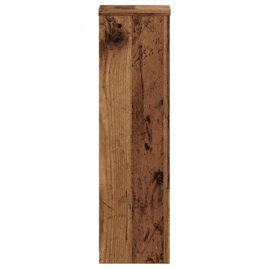 Plantenstandaards 2 st 17x17x60 cm bewerkt hout oud houtkleurig