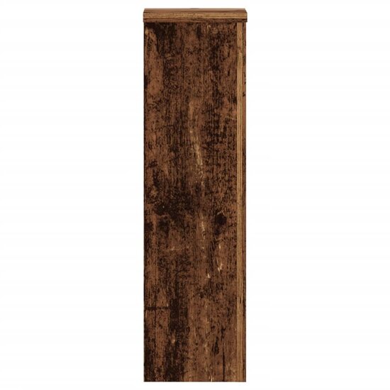 Plantenstandaards 2 st 17x17x60 cm bewerkt hout oud houtkleurig