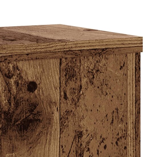 Plantenstandaards 2 st 17x17x60 cm bewerkt hout oud houtkleurig