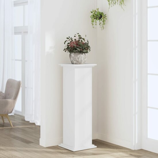 Plantenstandaard Bewerkt Hout 33 x 33 x 100 cm Wit