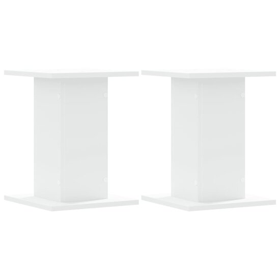 Plantenstandaards 2 St Bewerkt Hout 30 x 30 x 40 cm Wit