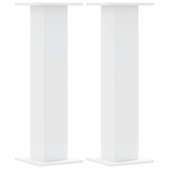 Plantenstandaards 2 St Bewerkt Hout 30 x 30 x 95 cm Wit