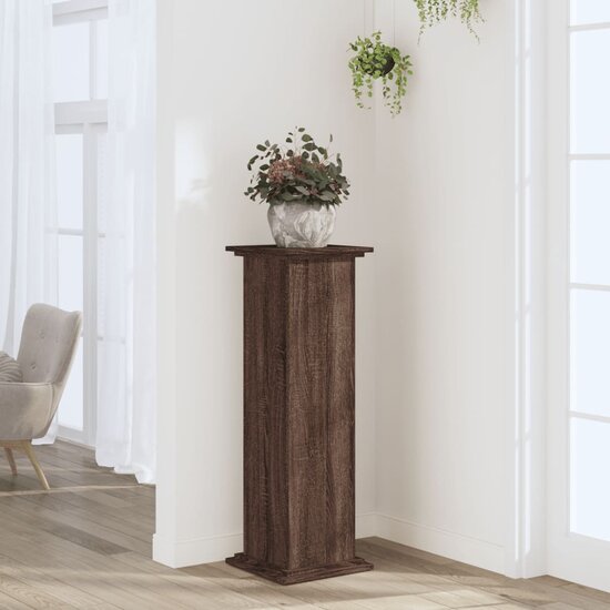 Plantenstandaard Bewerkt Hout Ig 33 x 33 x 100 cm bruin eikenkleur