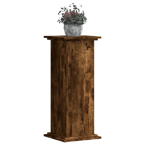 Plantenstandaard Bewerkt Hout Kleurig 33 x 33 x 80 cm Gerookt eiken