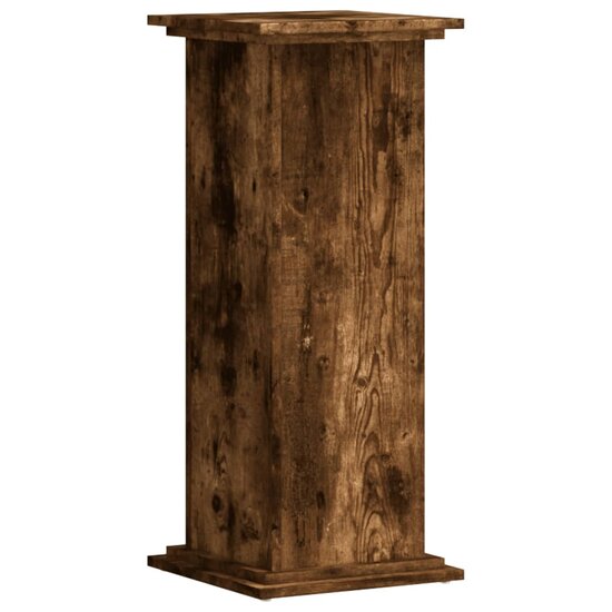 Plantenstandaard Bewerkt Hout Kleurig 33 x 33 x 80 cm Gerookt eiken
