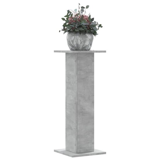 Plantenstandaards 2 St Bewerkt Hout 30 x 30 x 80 cm Betongrijs