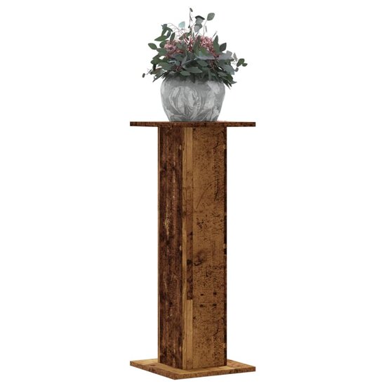 Plantenstandaards 2 St Bewerkt Hout Kleurig 30 x 30 x 80 cm Oud hout