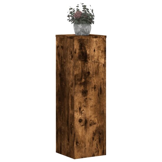 Plantenstandaards Bewerkt Hout 25 x 25 x 80 cm Gerookt eiken