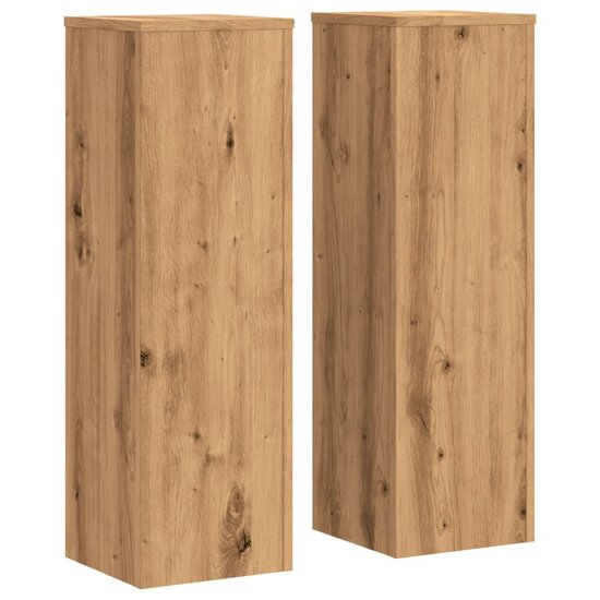 Plantenstandaards Hout Artisanaal Kleurig 25 x 25 x 80 cm Eiken