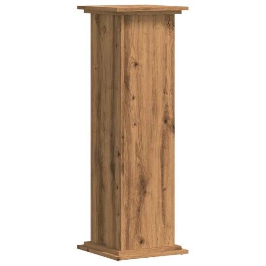 Plantenstandaard Bewerkt Hout Artisanaal 33 x 33 x 100 cm Eiken