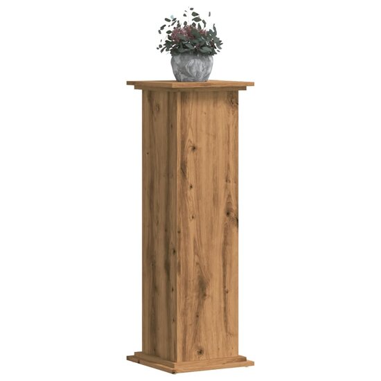 Plantenstandaard Bewerkt Hout Artisanaal 33 x 33 x 100 cm Eiken