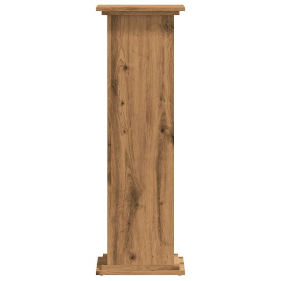 Plantenstandaard Bewerkt Hout Artisanaal 33 x 33 x 100 cm Eiken
